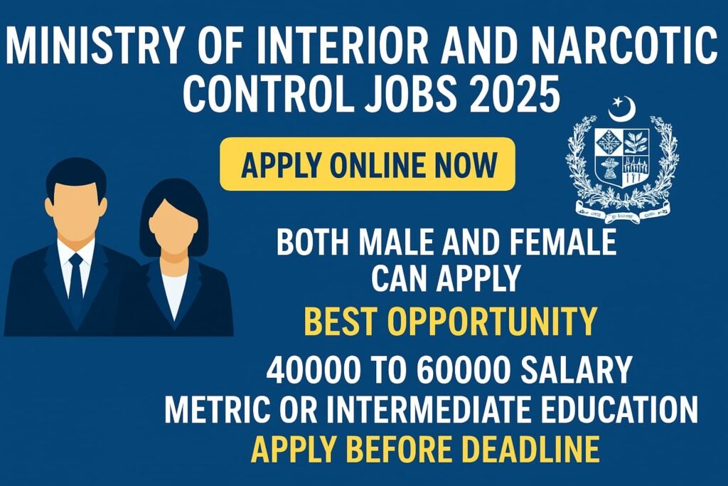 Ministry of Interior and Narcotics Control Jobs 2025