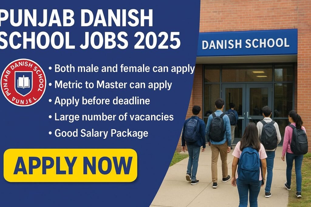 Punjab Danish School Taunsa Jobs 2025 | Apply Now for Bright Future